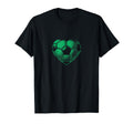 Soccer Ball Green Color Heart Mom T-Shirt - Streetwear Style for Adults