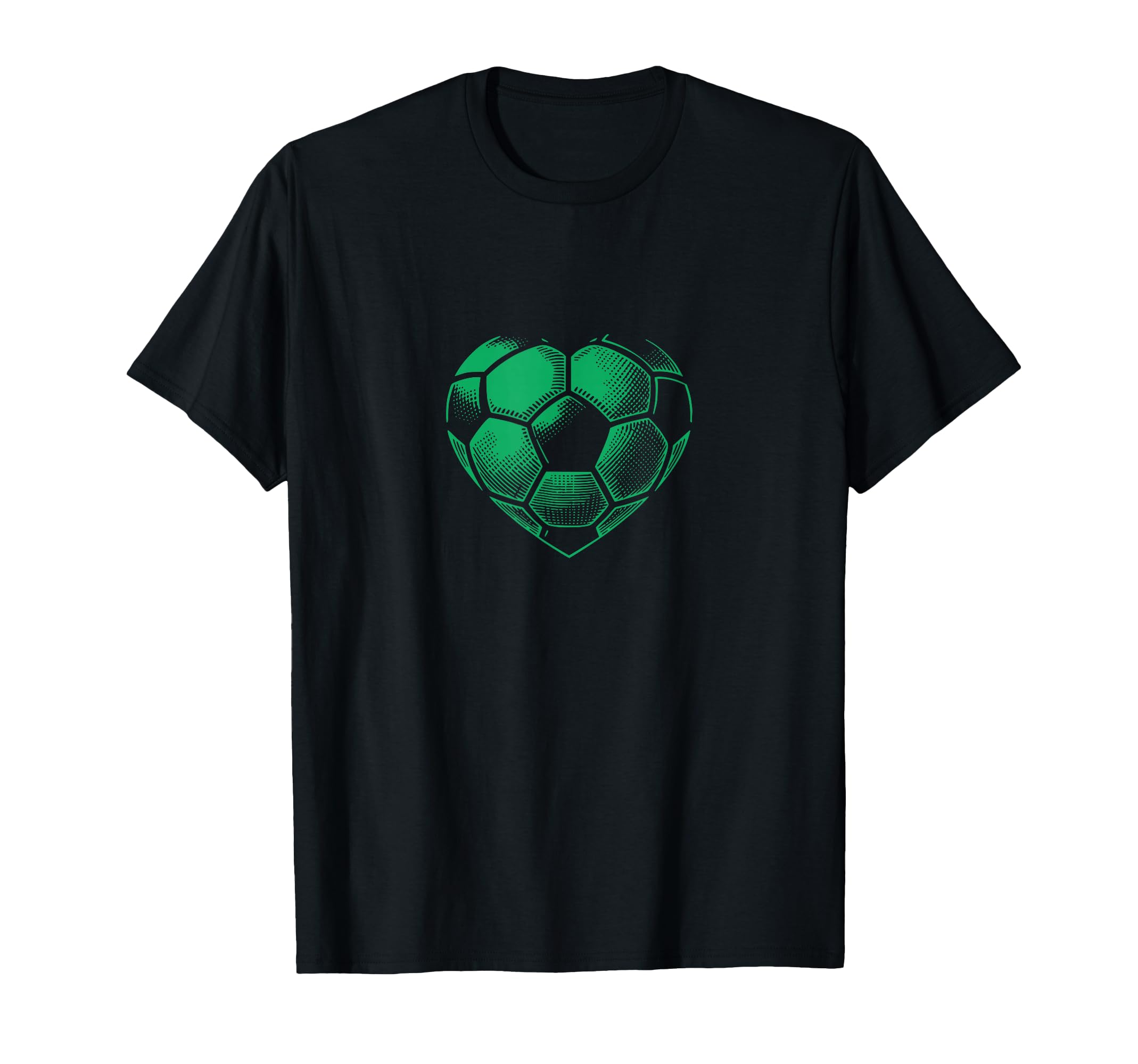 Soccer Ball Green Color Heart Mom T-Shirt - Streetwear Style for Adults