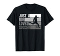 Funny Just Who Loves Soccer T-Shirt - Graphic Print Men Women