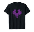 Purple Soccer Ball Mom Fan Simple Heart T-Shirt - Trendy Graphic Men Women
