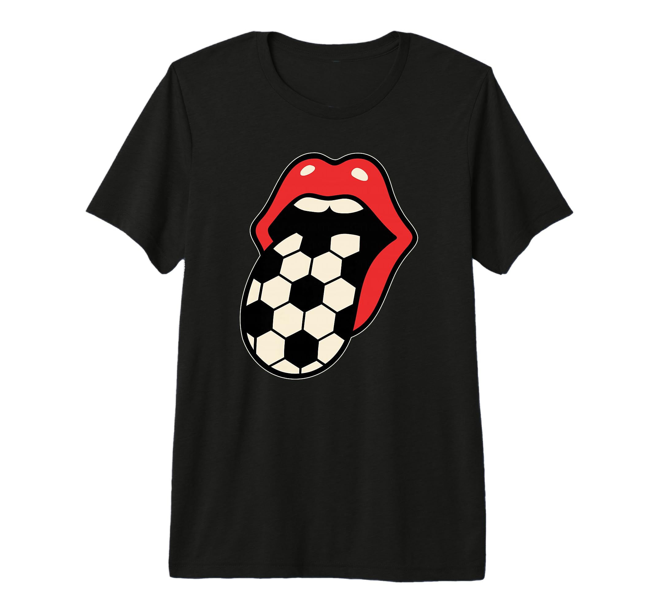 Soccer Tongue Red Lips Tri Blend T-Shirt - Aesthetic Graphic Unisex