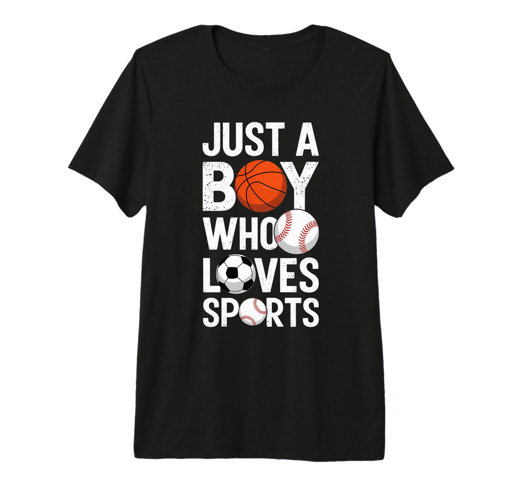 Just Who Loves Sports Basketball Soccer T-Shirt - Unique Graphic Unisex