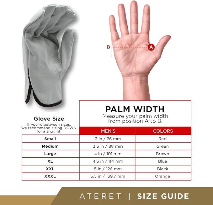 ATERET 12 Pairs Large Heavy Duty Durable Cowhide Leather Work Gloves I Driver Gloves for Truck Driving, Warehouse, Gardening, Farming