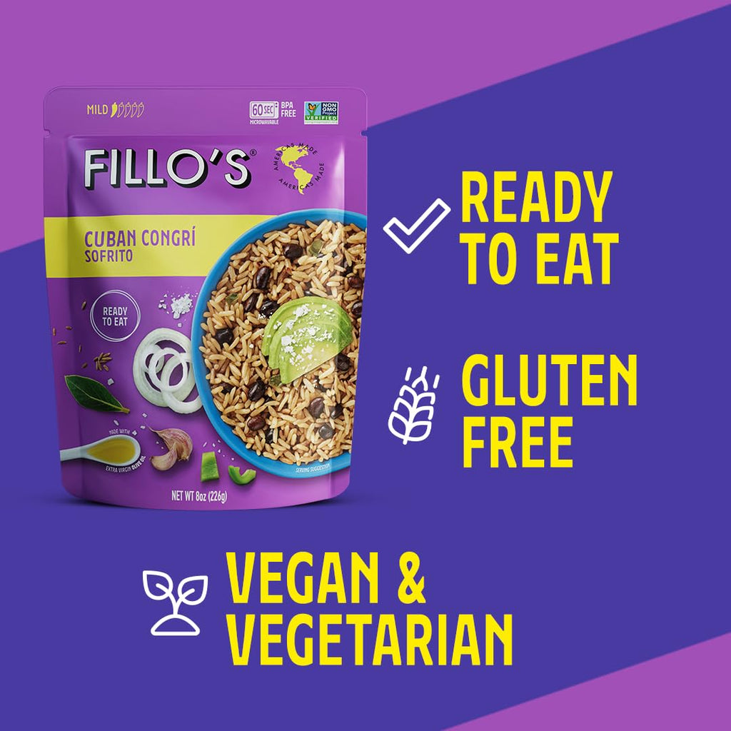 Fillo's, Cuban Congri Rice & Beans, Pack of 6, 8 Oz