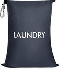 MissBoy Laundry Bag, Nylon Dirty Clothes Storage Bag, Splash-proof Travel Camping Laundry Bags with Zip, Lightweight Foldable Swimming Dry Wet Bag