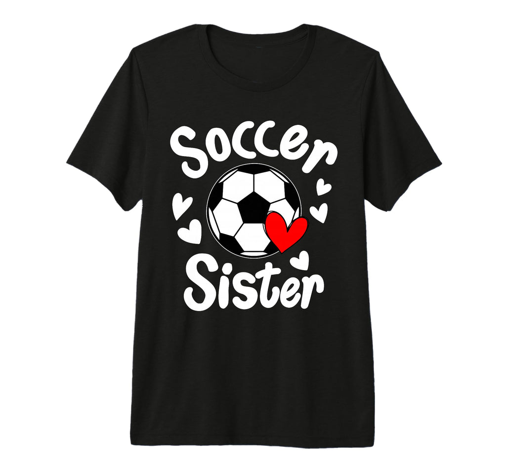 Soccer Sister Heart Big Sister Little T-Shirt - Minimalist Print Unisex