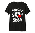 Soccer Sister Heart Big Sister Little T-Shirt - Minimalist Print Unisex