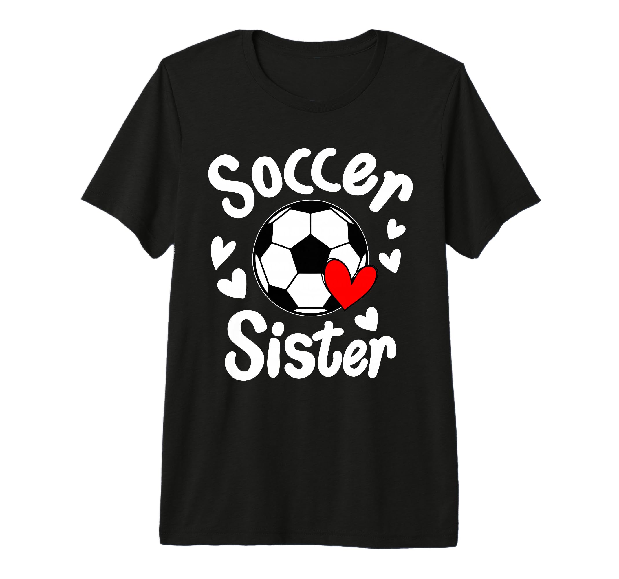 Soccer Sister Heart Big Sister Little T-Shirt - Minimalist Print Unisex