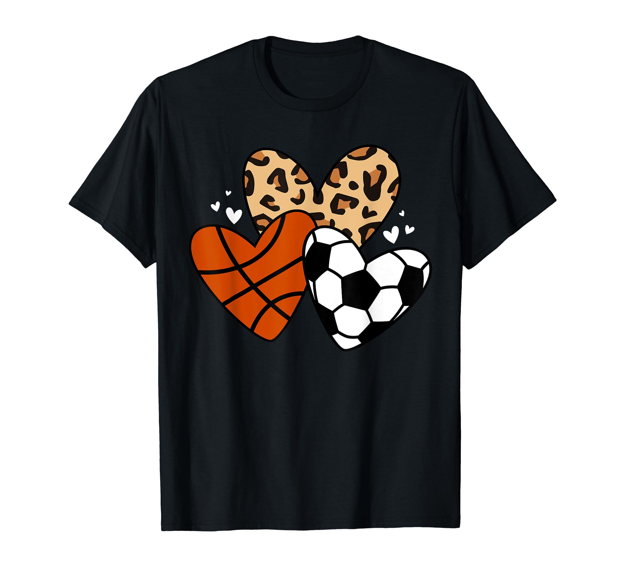 Soccer Basketball Heart Funny Soccer T-Shirt - Custom Art Print Unisex