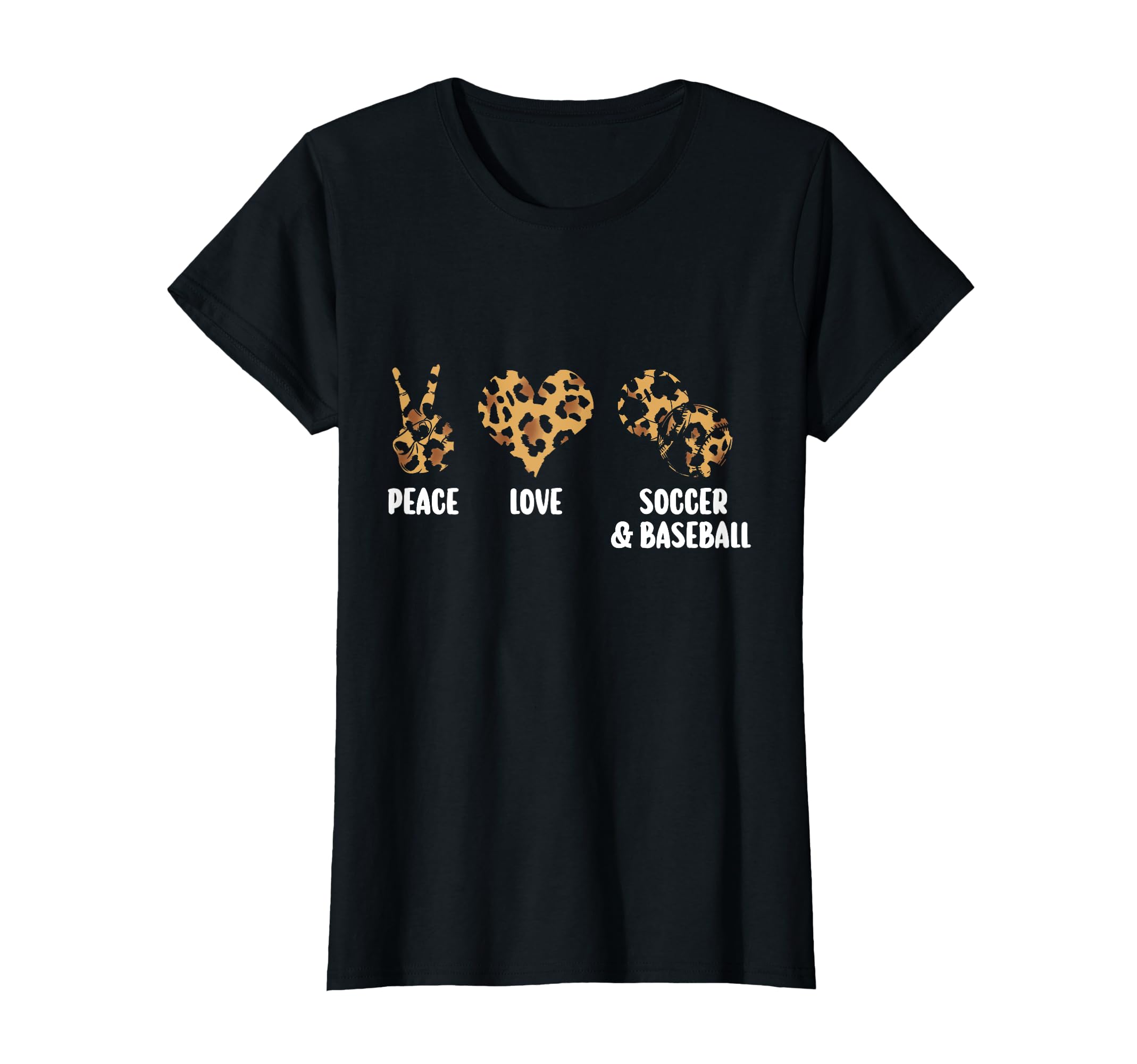 Peace Love Soccer Baseball Baseball T-Shirt - Fun Novelty Design Men Women