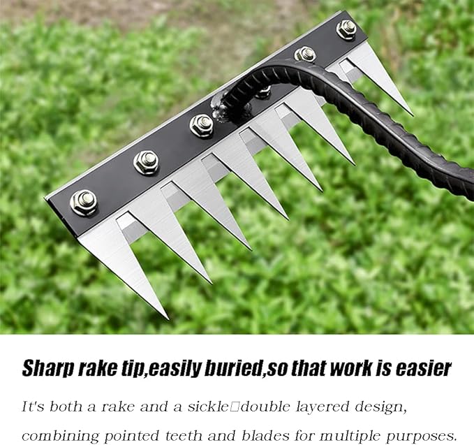 Gardening Hand Weeder Puller Tool, Manual Weeder with Detachable Blade Weeder Puller Tool,High-Carbon Steel Weed Removal Tool for Farm Lawn Garden, 5/6/7/8 Teeth Sizes (8 Teeth)