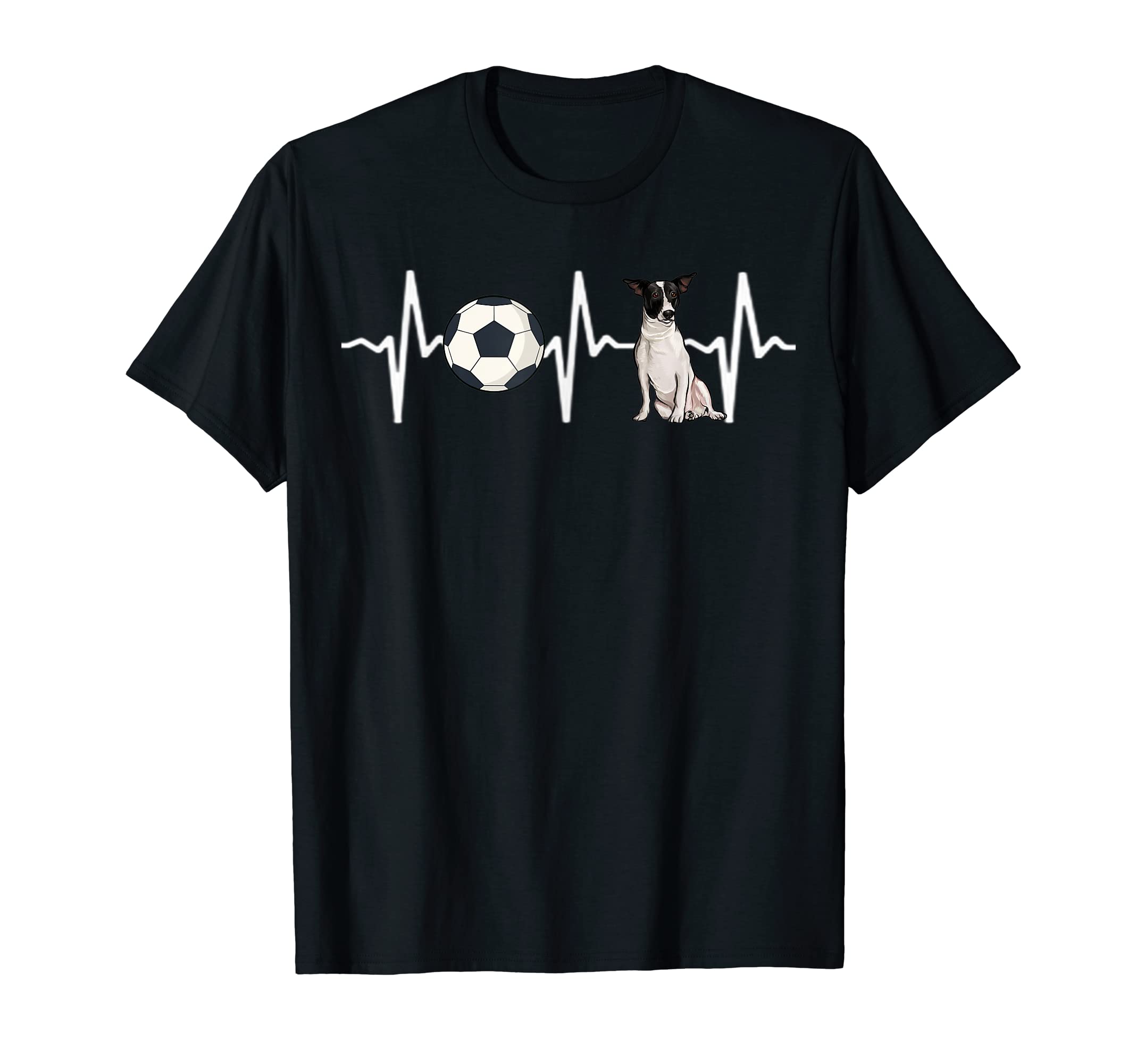 Soccer Rat Terrier Heartbeat Dog Lover T-Shirt - Graphic Print Men Women