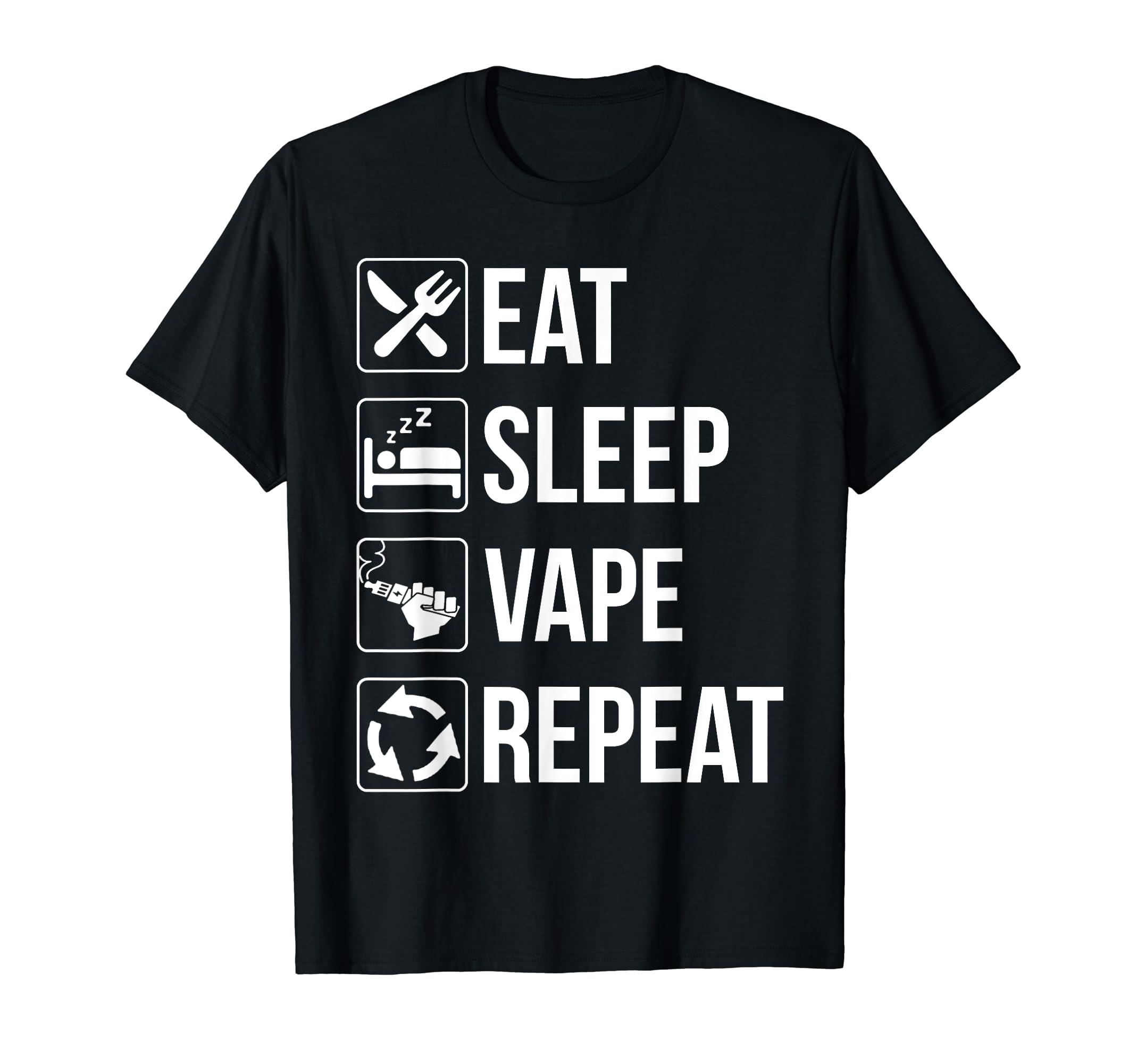 Funny Eat Sleep Repeat T-Shirt - Fun Novelty Design Men Women