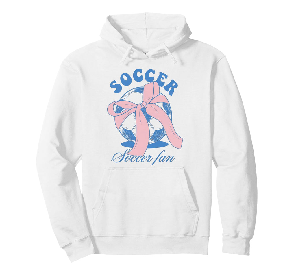 Soccer Fan Coquette Bow Hoodie - Minimalist Print Men Women