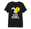 Ball Heart Funny Soccer Softball Tri Blend T-Shirt - Trendy Graphic Unisex