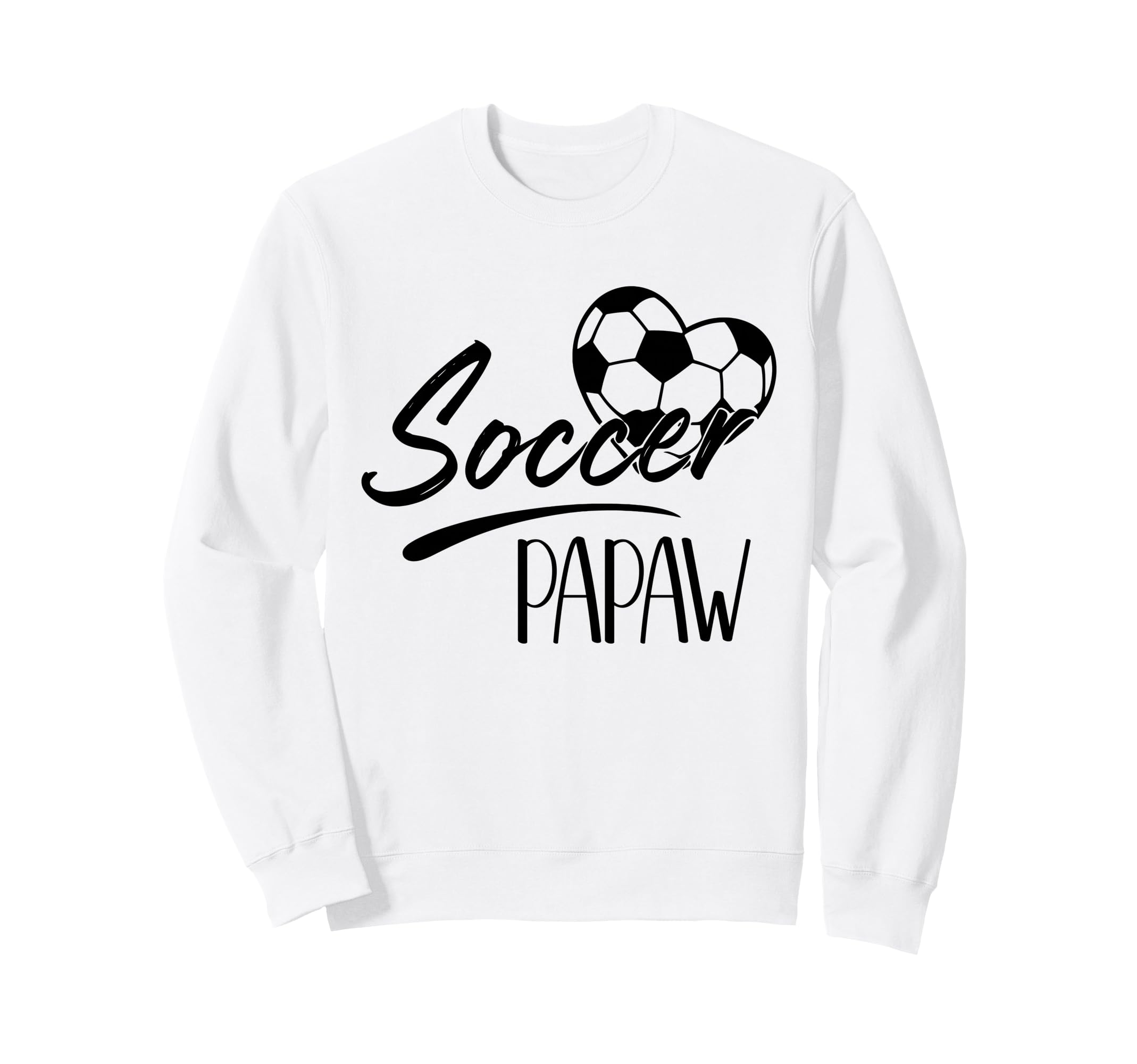 Soccer Papaw Heart Family Matching Sweatshirt - Novelty Apparel Unisex