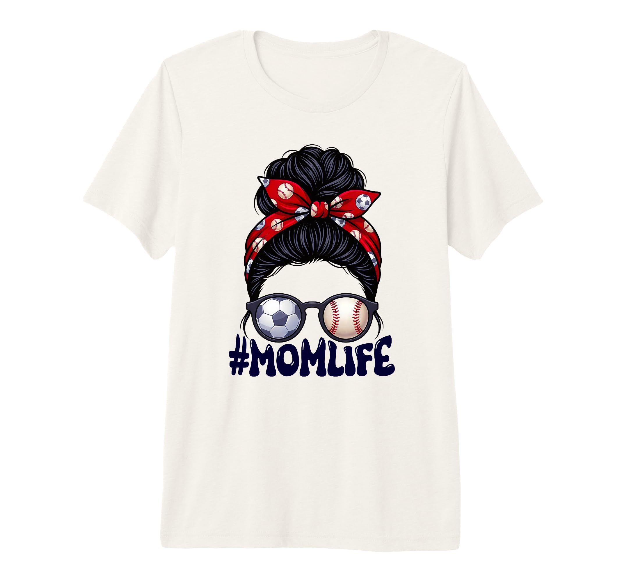 Mom Life Soccer Baseball Game Day Messy T-Shirt - Trendy Graphic Unisex