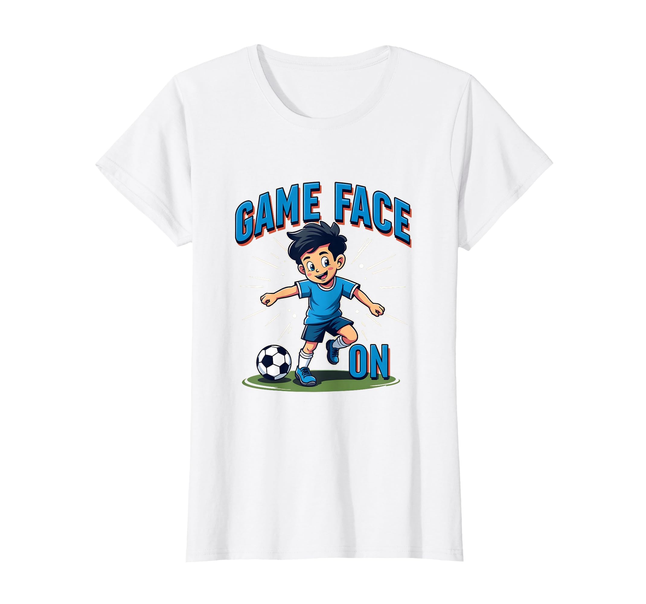 Game Face Soccer T-Shirt - Custom Art Print Men Women