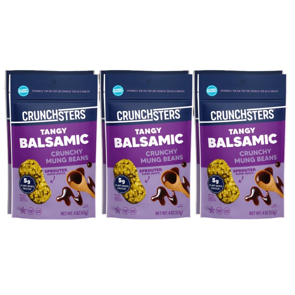 Crunchsters Smoky Balsamic Sprouted Protein Snack, Case of 6, 4 Oz. Each
