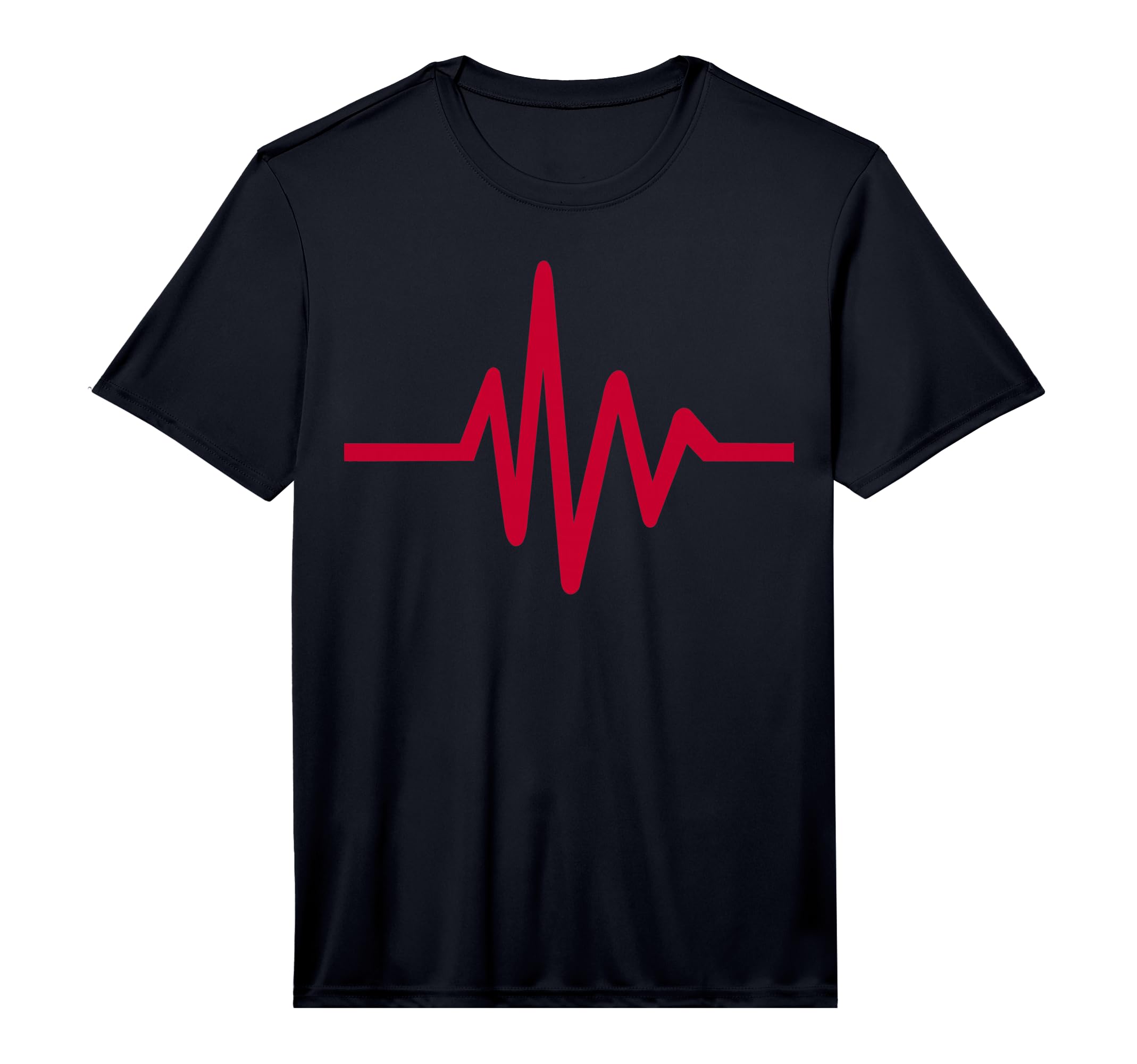 Red Heartbeat Performance T-Shirt - Graphic Print for Adults