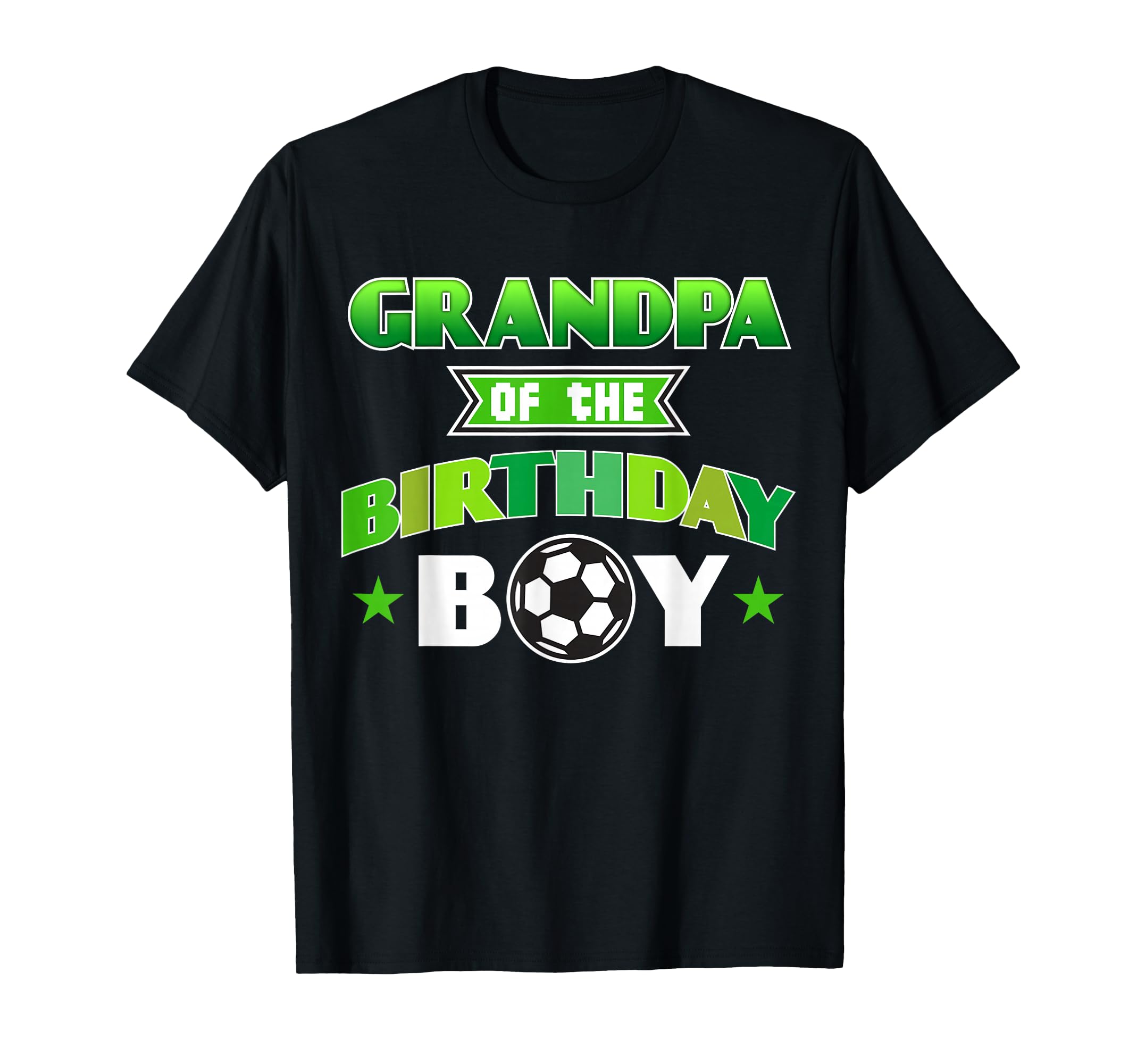 Grandpa Birthday Soccer Party Family T-Shirt - Casual Everyday Wear Unisex