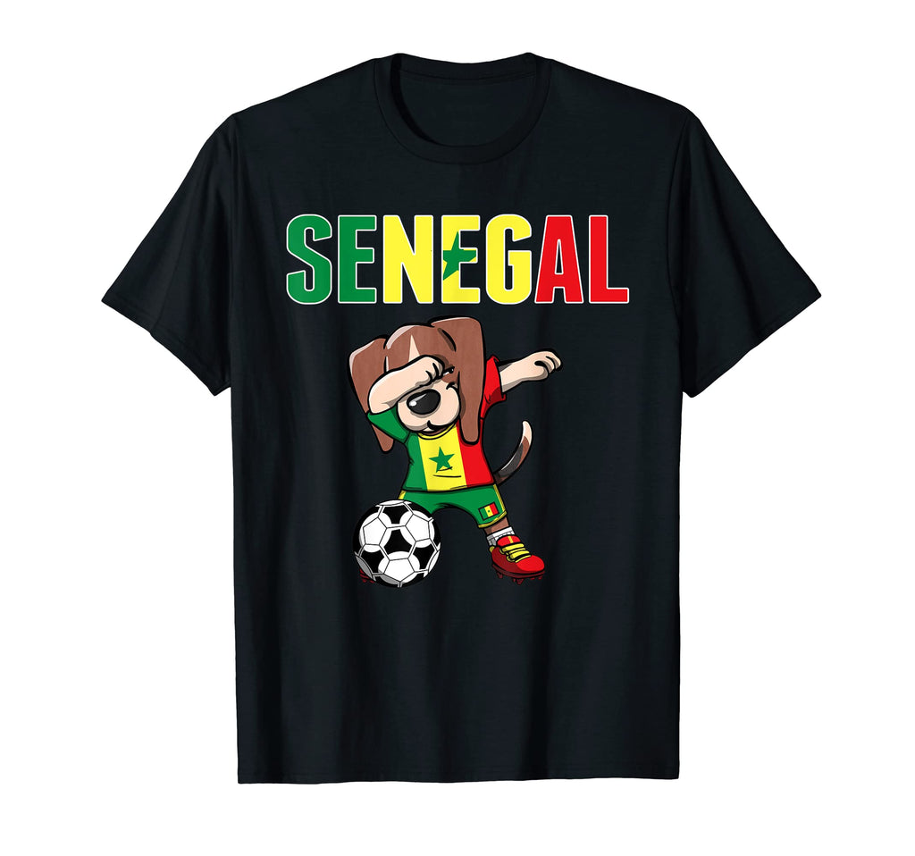 Dabbing Beagle Senegal Soccer Fans T-Shirt - Custom Art Print Unisex