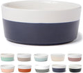Waggo Dipper Ceramic Dog Bowl for Small and Large Breeds - Heavyweight and Durable Pet Food and Water Dish Crock, Dishwasher Safe, Modern (Midnight Blue, Medium)