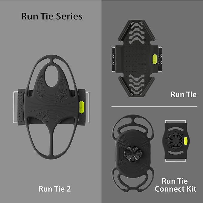 BONE Run Tie 2, Running Phone Holder, Skin-Friendly Silicone Sport Armband with Dual Layer Design for Heat-Dissipation, Workout Phone Carrier for Most Smartphone (S Arm Size/7.9-9.8 inches)