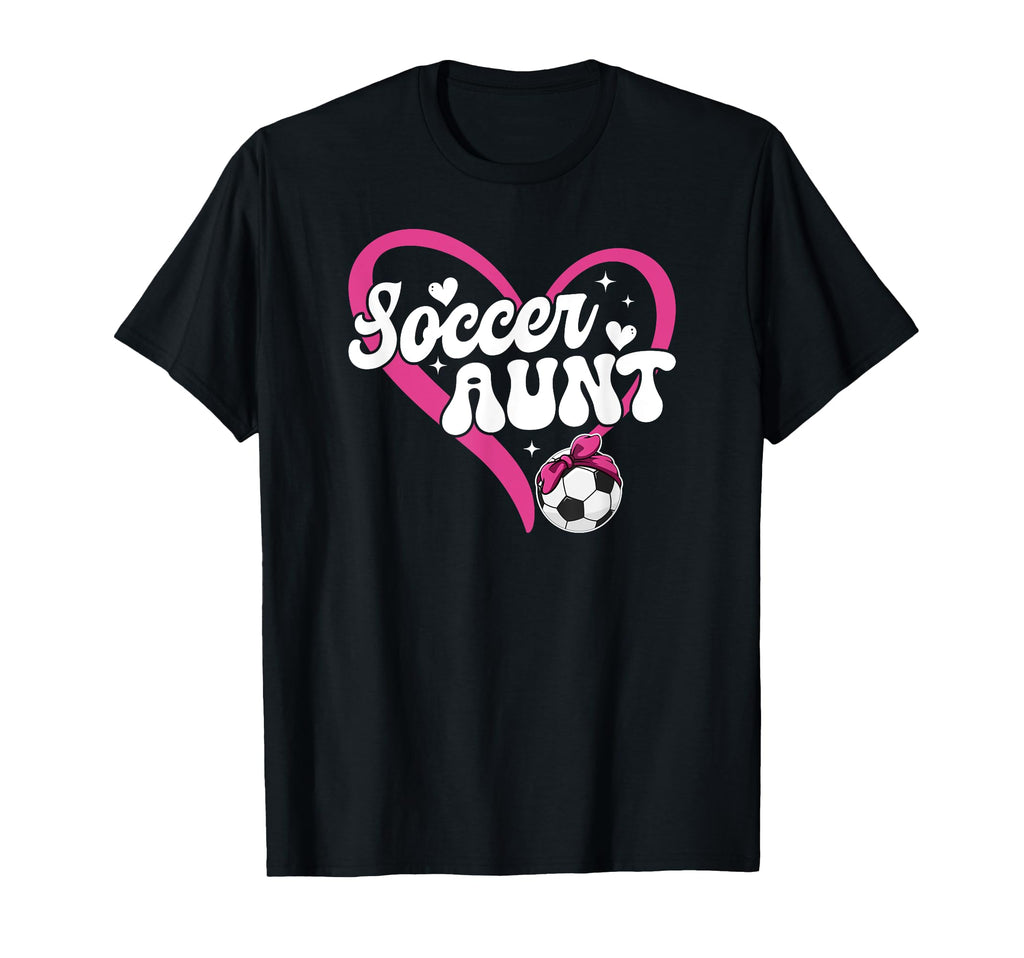Soccer Aunt Heart Aunt Soccer Player T-Shirt - Novelty Apparel Men Women