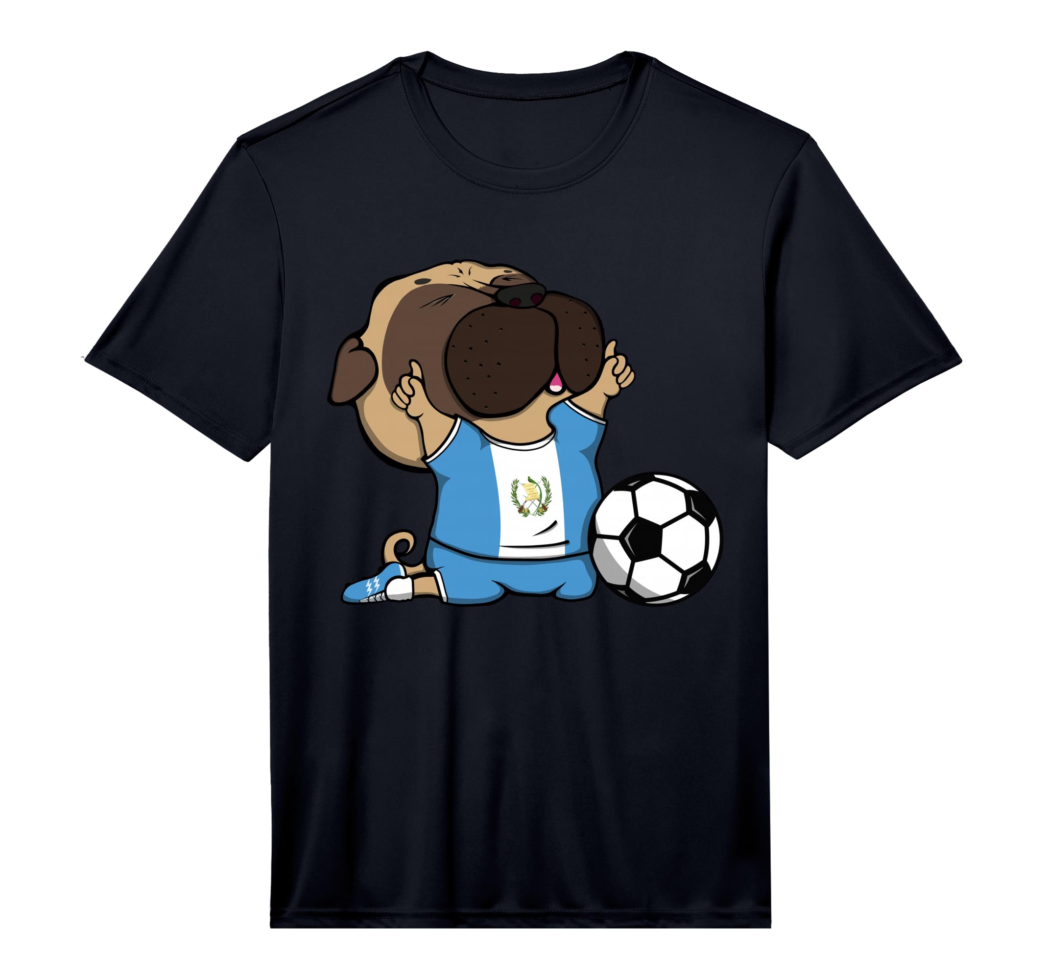 Pug Guatemala Soccer Fans Jersey T-Shirt - Unique Graphic Unisex