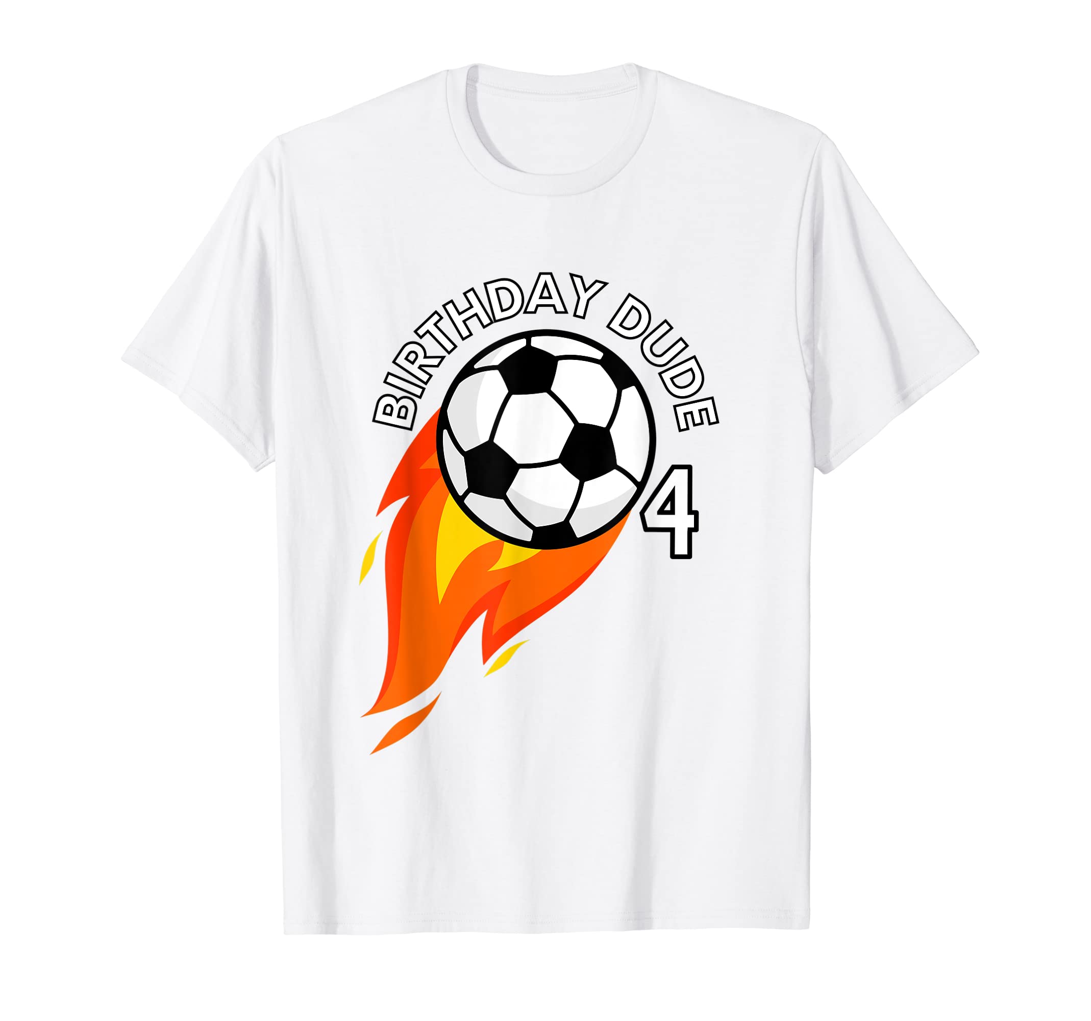 4 Year Old 4Th Birthday Dude Flame T-Shirt - Casual Everyday Wear Unisex