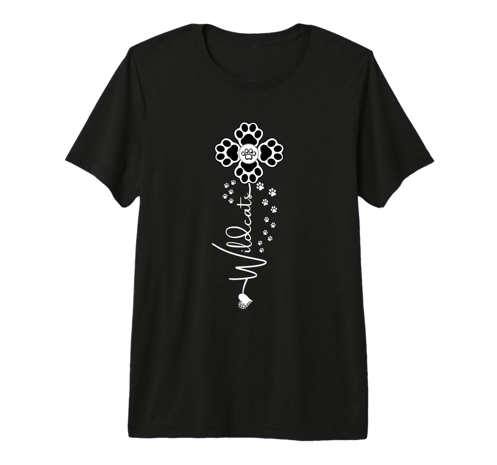 Wildcats Flower Sports Fan Team T-Shirt - Aesthetic Graphic for Adults