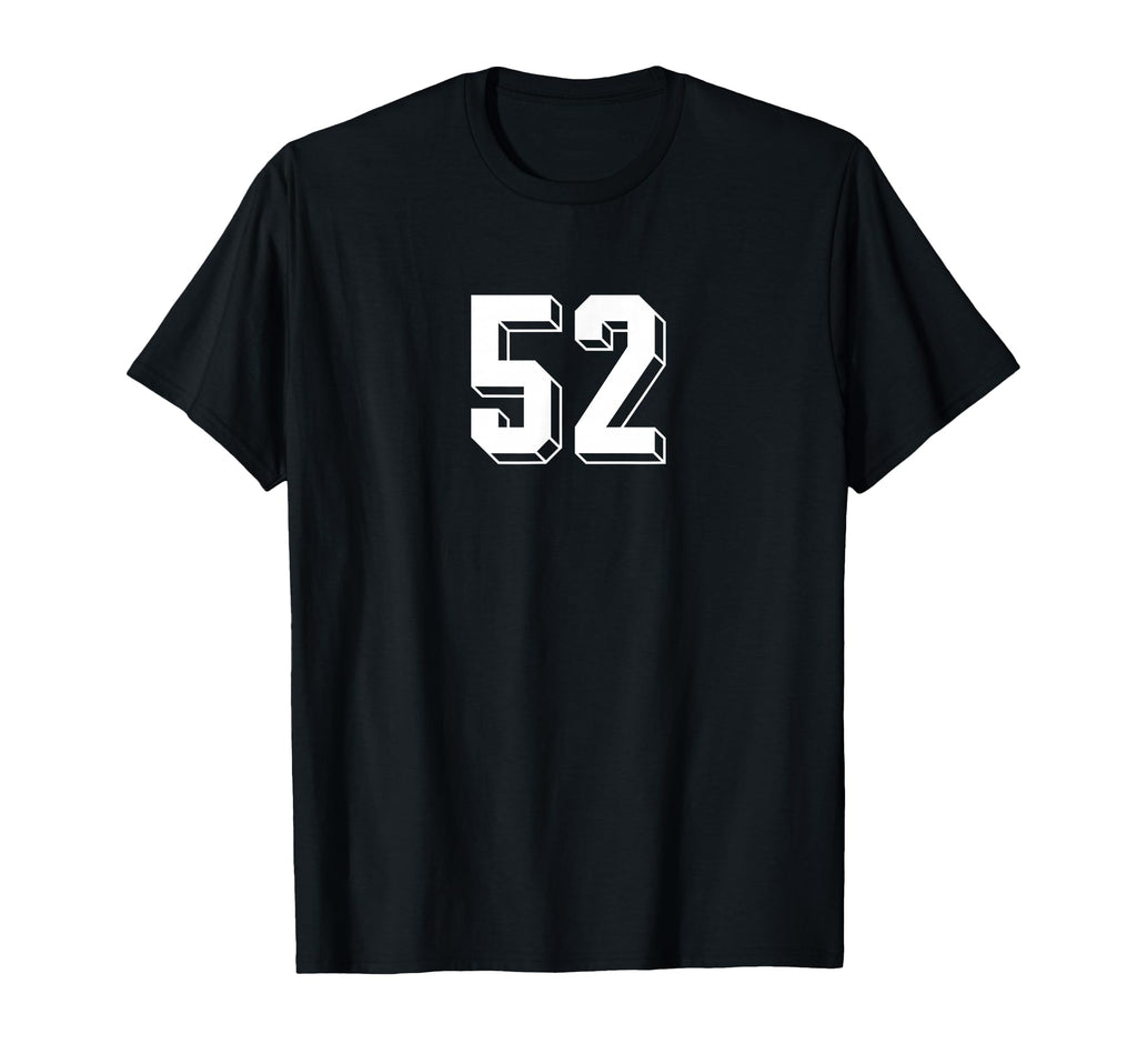 Number 52 80S 90S Soccer Team Jersey T-Shirt - Minimalist Print for Adults