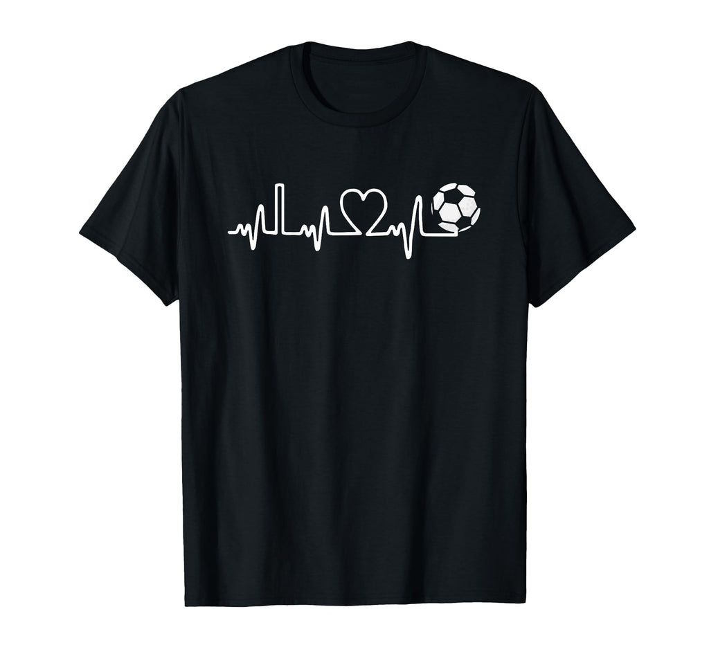 Soccer Heartbeat I Love Soccer Funny T-Shirt - Custom Art Print Men Women