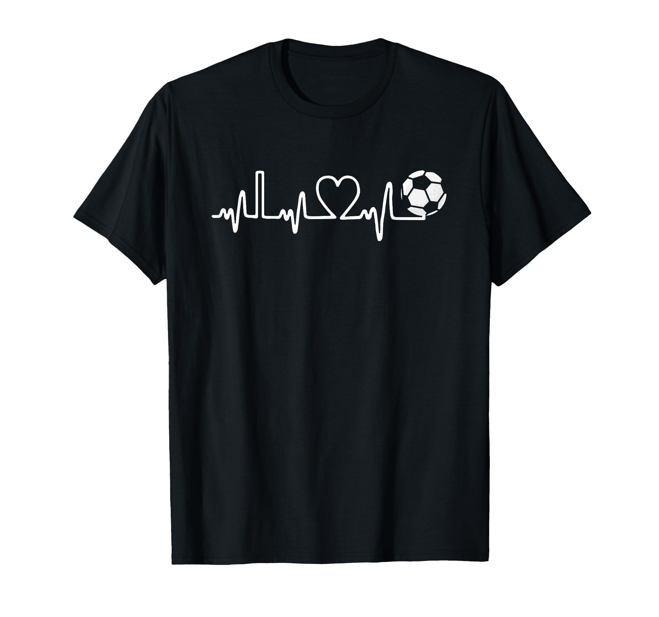 Soccer Heartbeat I Love Soccer Funny T-Shirt - Custom Art Print Men Women