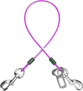 Dog Seat Belt Harness for Car,Dog Seatbelt of Coated Wire Leash Safety Restraint,No Chew Tether Cable Vehicle,Double Clips & Latch(Purple, 16 inch/40 CM)