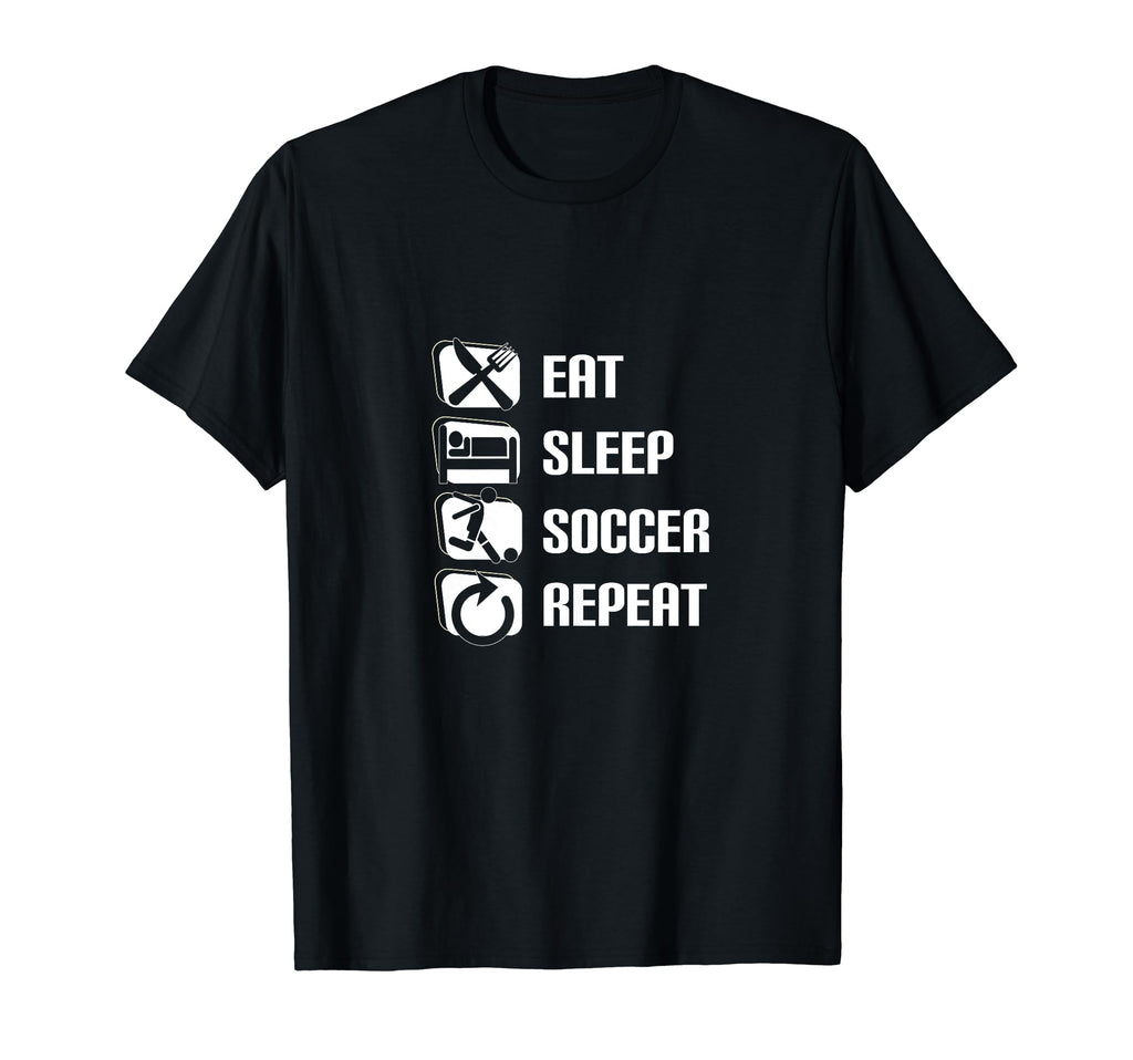Eat Sleep Soccer Repeat Funny T-Shirt - Aesthetic Graphic for Adults