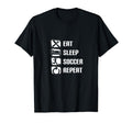 Eat Sleep Soccer Repeat Funny T-Shirt - Aesthetic Graphic for Adults