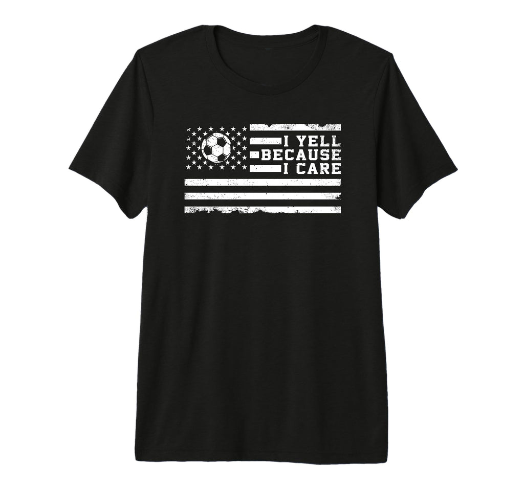 I Yell Because I Care Us Flag T-Shirt - Aesthetic Graphic for Adults