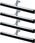 Lasnten 4pcs Double Foam Floor Squeegee for Concrete Industrial Floor Scrubber Stainless Steel Cleaning Squeegee with Rubber Heavy Duty Broom EVA Foam Blade for Garage Window Pool (18 Inch)