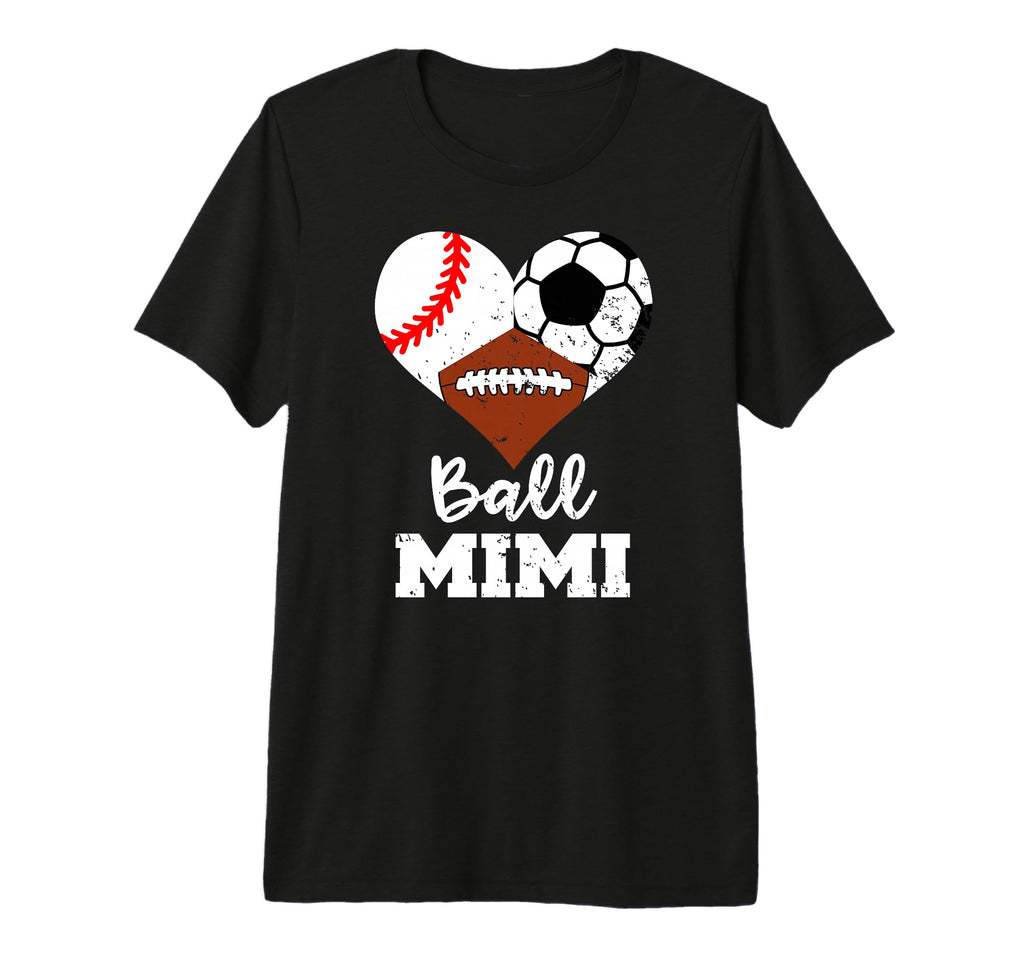 Ball Mimi Heart Funny Baseball Soccer T-Shirt - Unique Graphic Unisex