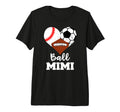 Ball Mimi Heart Funny Baseball Soccer T-Shirt - Unique Graphic Unisex