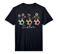 Soccer Sister Floral Wildflower Spring T-Shirt - Trendy Graphic Men Women