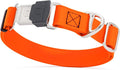 Dogline Biothane Waterproof Dog Collar with Herm Sprenger Stainless Steel Quick Release Buckle – Heavy Duty Tactical Durable Collar for Dogs – Comfortable and Safe Pet Collar, W 3/4" L 12-19", Orange