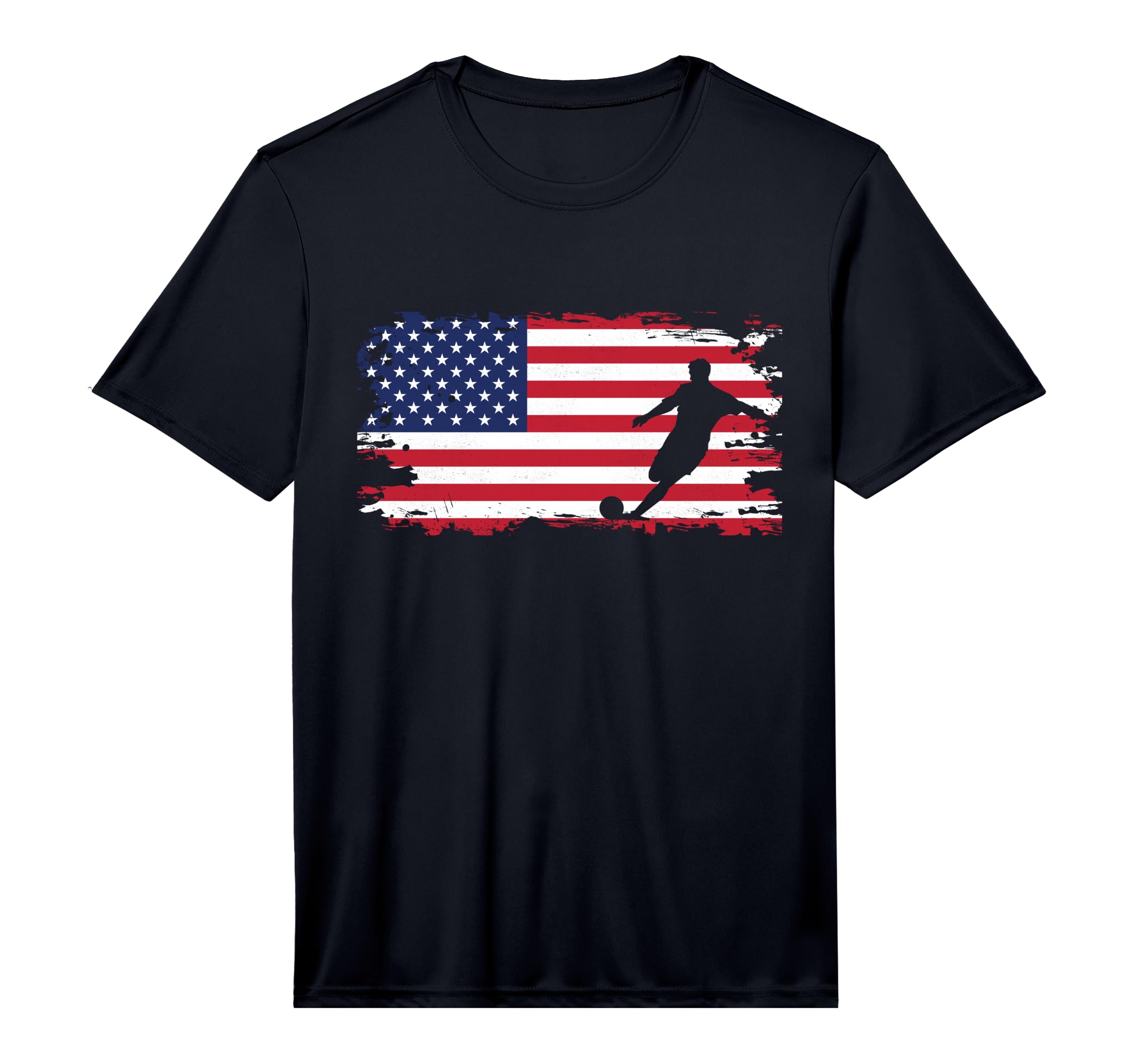American Flag Soccer Soccer Performance T-Shirt - Unique Graphic for Adults