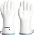 wahoo Professional Liquid Silicone Oven Mitts Gloves, Heat Resistant Gloves for Cooking, Baking, CoralAir Liner, 12 Inch, White, X-Large