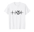Soccer Ecg Football Heartbeat T-Shirt - Aesthetic Graphic Men Women