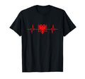 Albania Heartbeat Albanian Eagle T-Shirt - Casual Everyday Wear Unisex