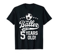 5 Years Old Soccer Themed Birthday T-Shirt - Casual Everyday Wear Unisex