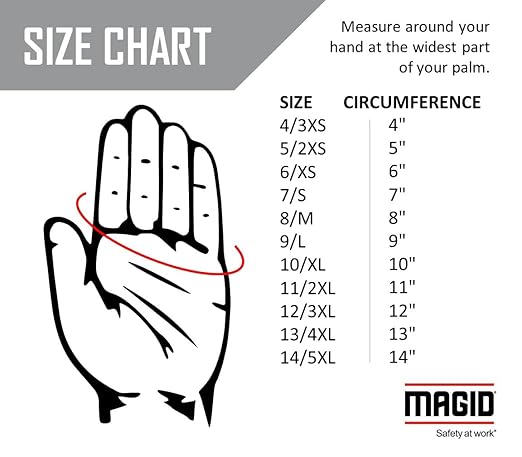 MAGID D-ROC ANSI A4 AeroDex Polyurethane Palm Coated Work Gloves, 12 Pairs, Size 6/XS, GPD482